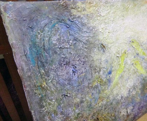 真作保証  藤本俊子　野原にて　◆　油絵　F6-5　北海道