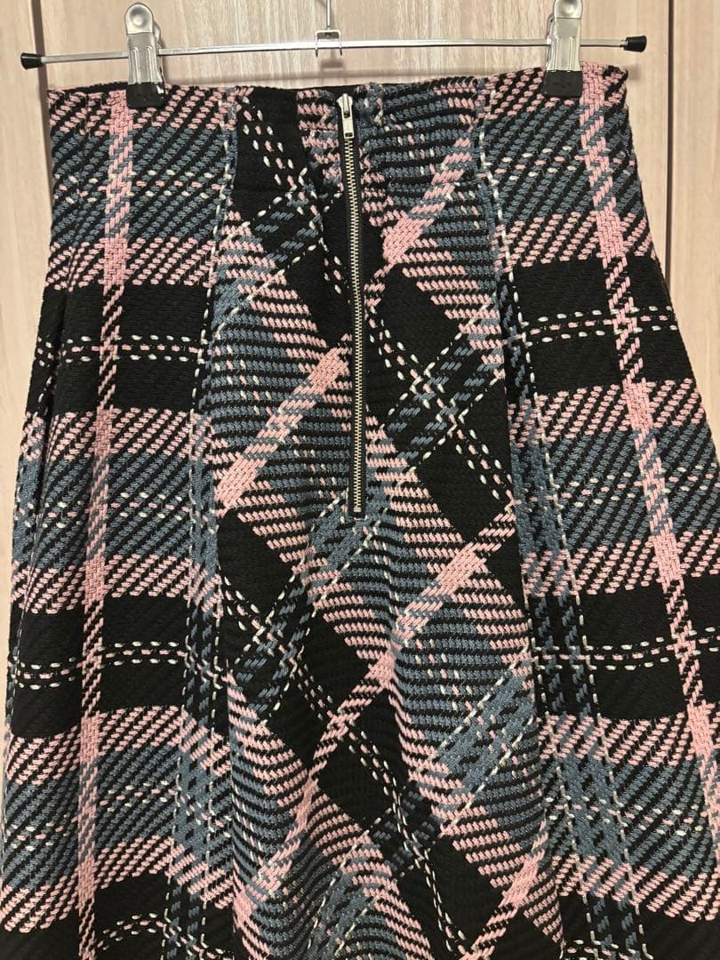 【美品】SNIDELロービングチェックロングスカート01