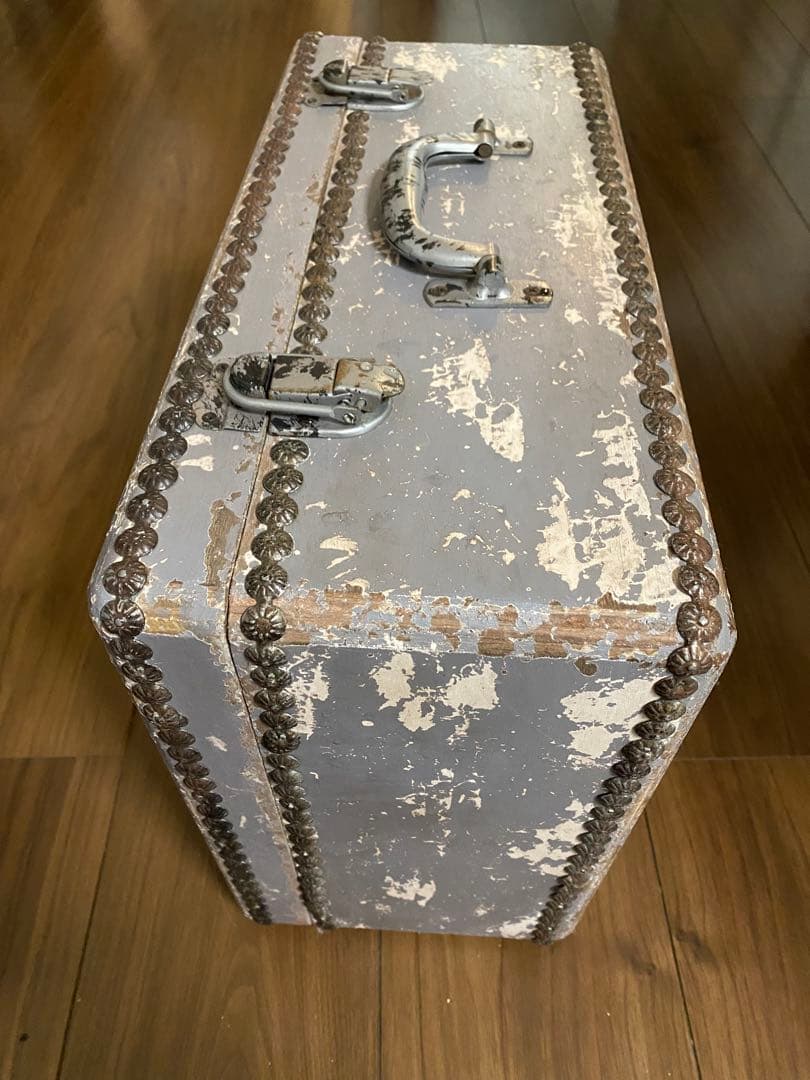 アンティーク　ビンテージ木製　トランク　ボックスバック　ケース