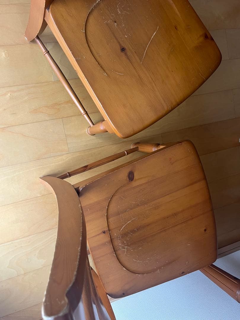 カントリー　天然パイン　テーブル　椅子4脚　ダイニングオールパイン　引越し急ぎ❗️