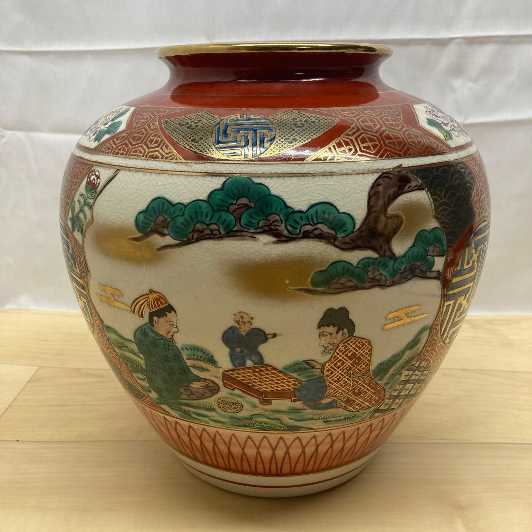 九谷焼　壺　九谷焼/泰幸　手描き壺　花瓶　鉢