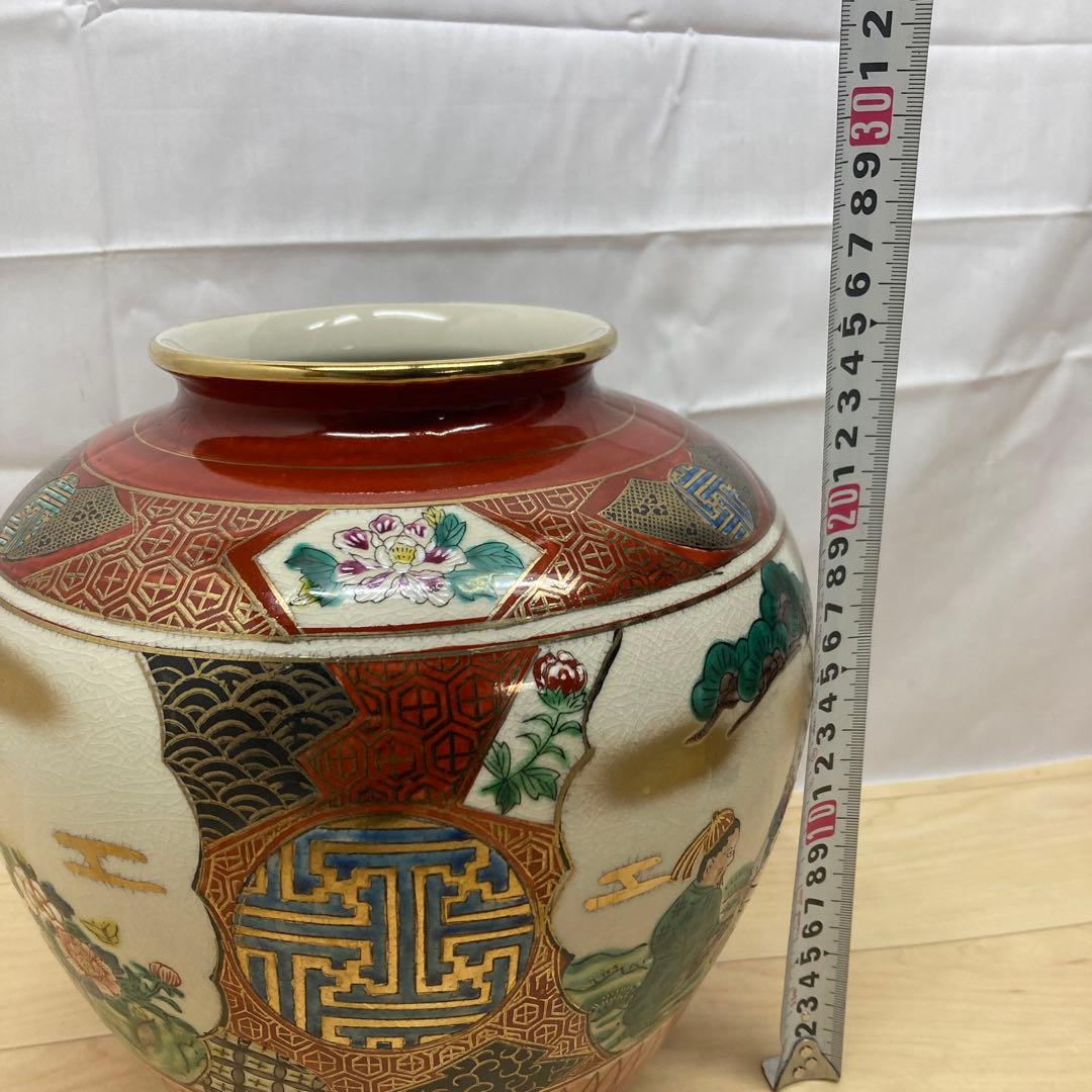 九谷焼　壺　九谷焼/泰幸　手描き壺　花瓶　鉢