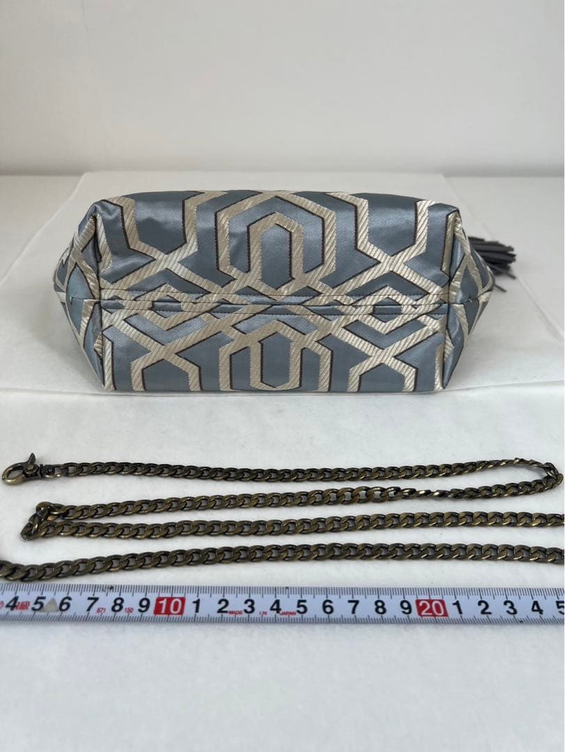 Ｋ　バンブーバッグ　斜めがけ　シルバー　グレー　和装　洋服