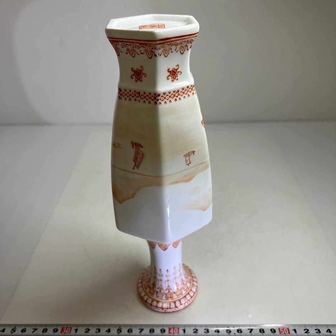 中国景徳鎮　薄胎花瓶　共箱　高さ約26㎝　東Y7-0520⑥