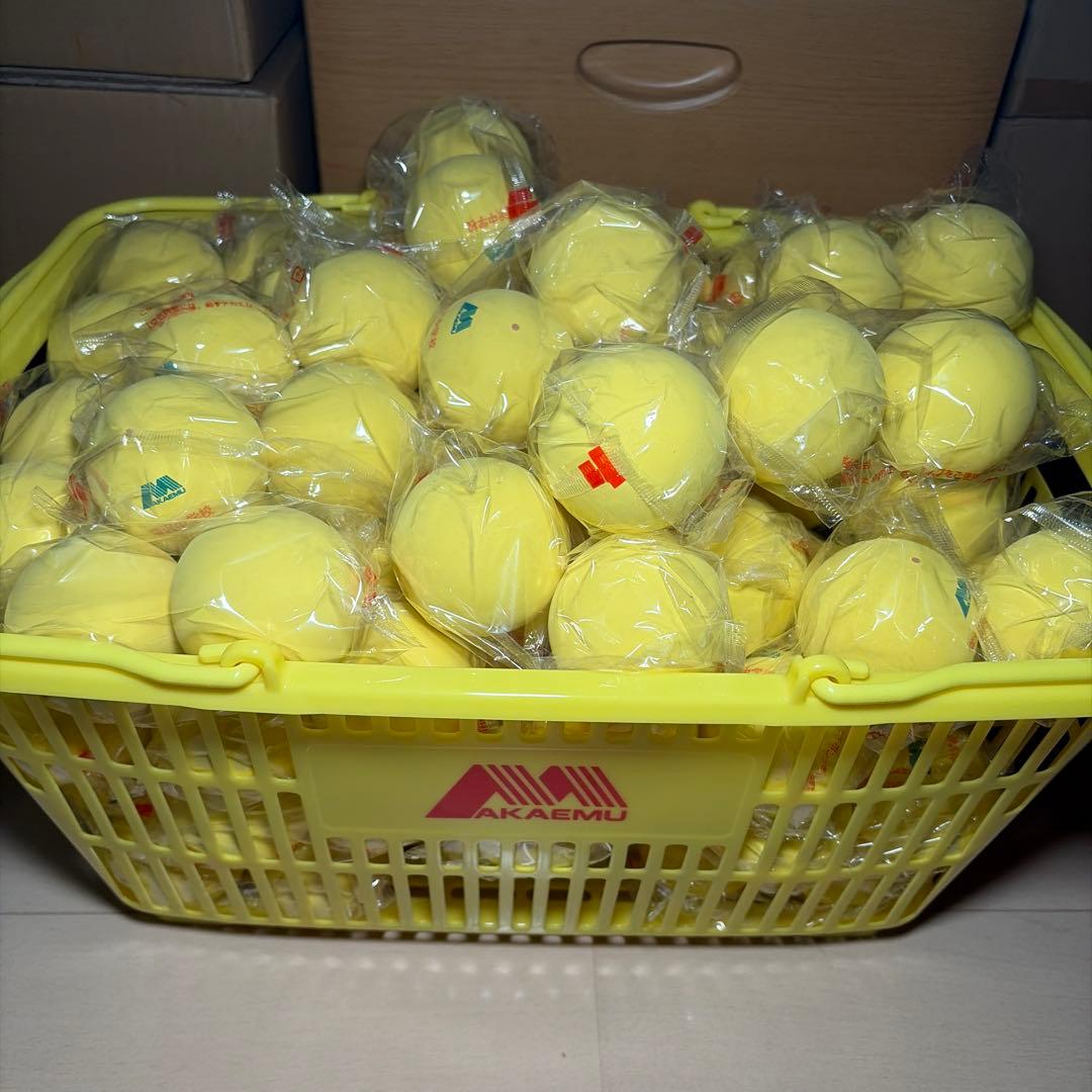 【早い者勝ち】ソフトテニス ボール アカエム 5ダース 60球 新品 イエロー