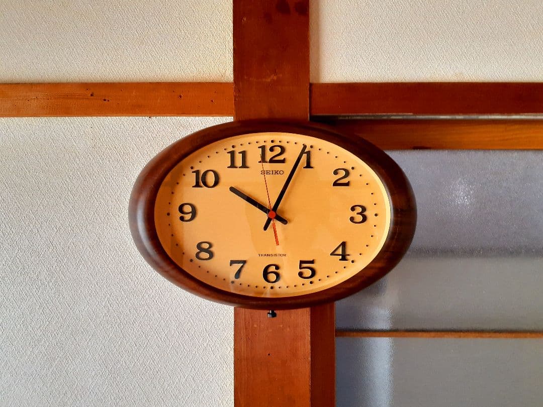70's　SEIKO　掛け時計　ミッドセンチュリー　ビンテージ　オーバル