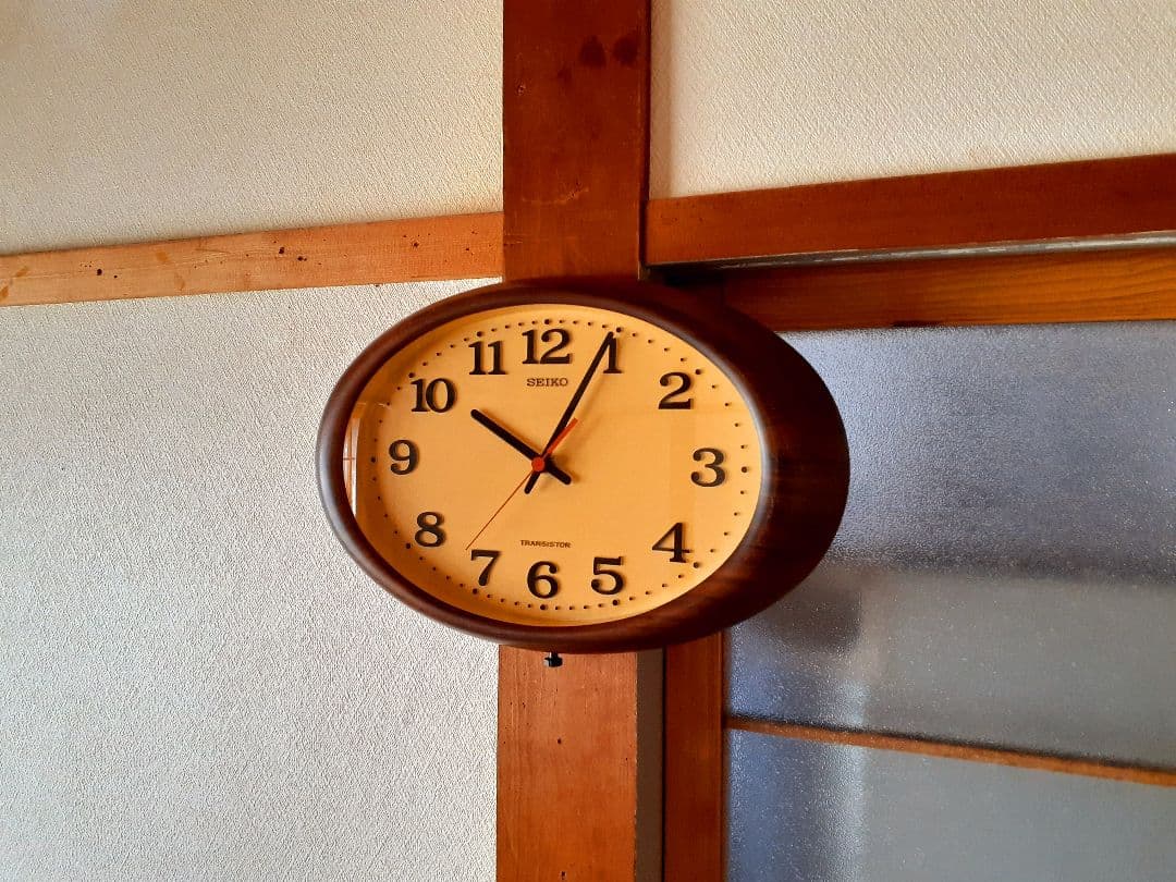 70's　SEIKO　掛け時計　ミッドセンチュリー　ビンテージ　オーバル