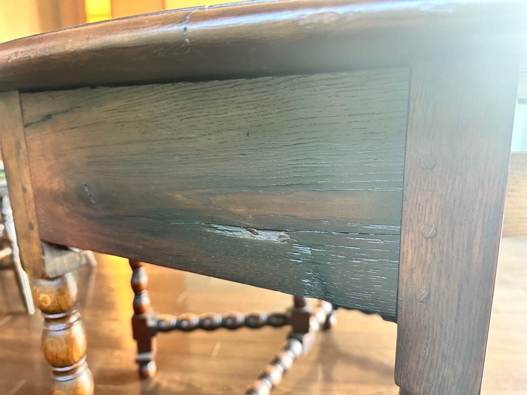 アンティーク　ゲートレッグテーブル 引き出し付き