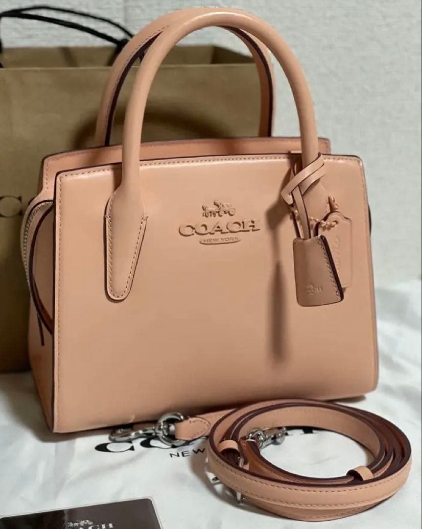 [美品] ❤️COACHアンドレア キャリーオール ピンク ハンドバッグ❤️