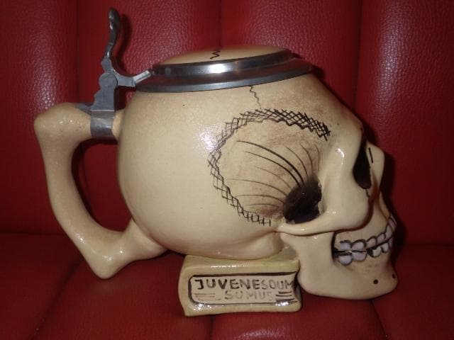 50’S★スカル★タンカード★スカルオンブック★置物★髑髏★ビアマグ★ビンテージ