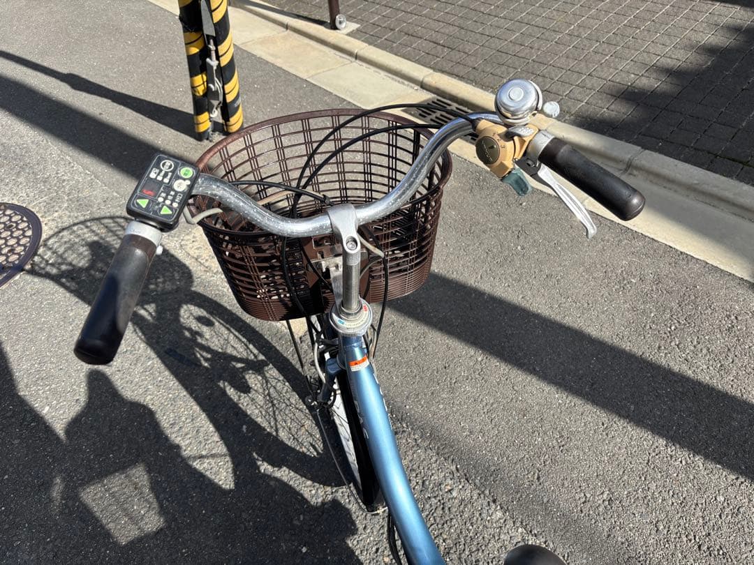 YAMAHA PAS 電動アシスト自転車 青 前後バスケット付き　小軽車