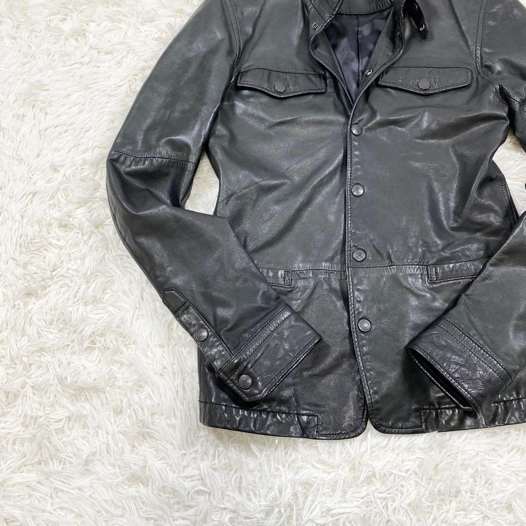 HYSTERIC GLAMOUR レザージャケット　ベルト　ボタン　ラムレザー