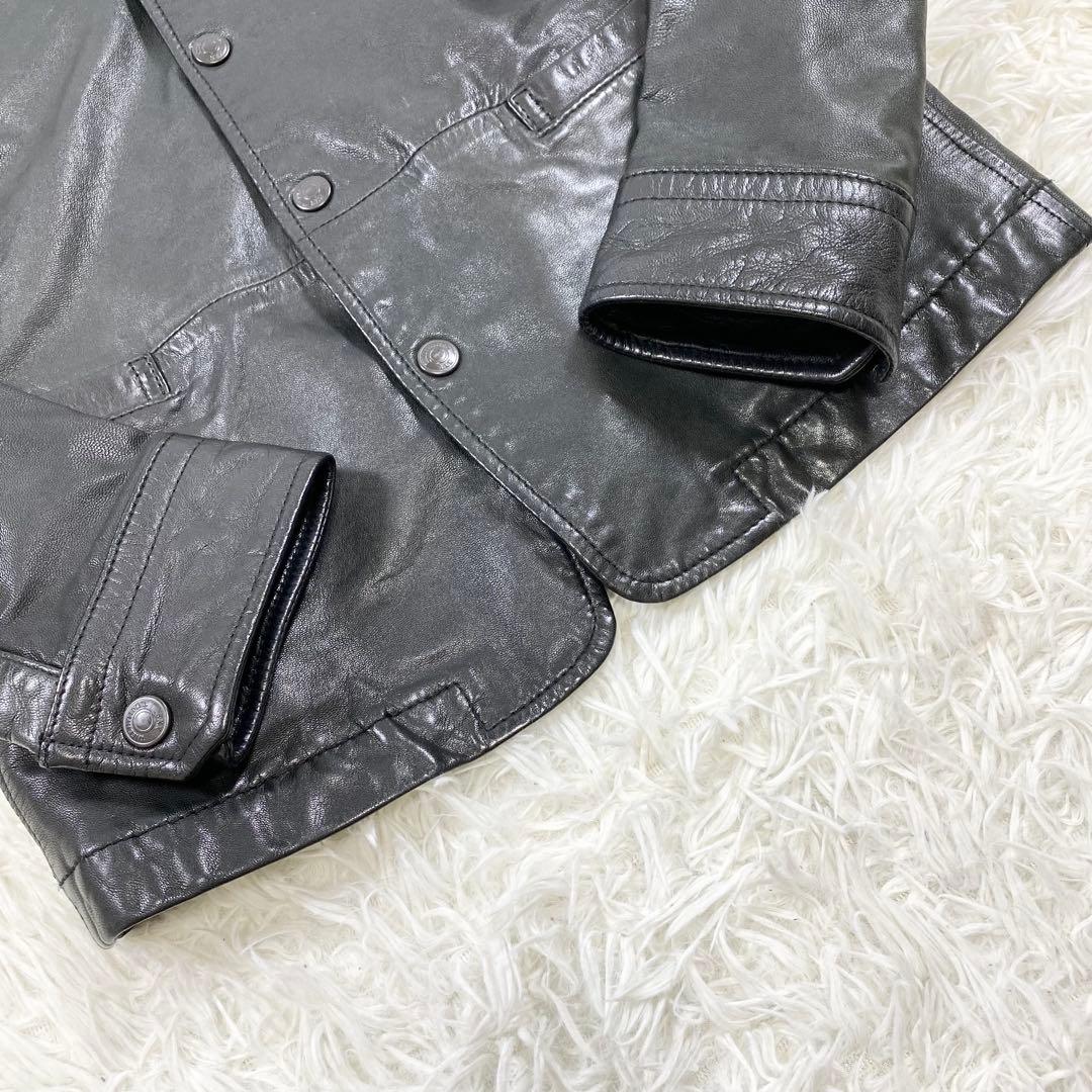 HYSTERIC GLAMOUR レザージャケット　ベルト　ボタン　ラムレザー