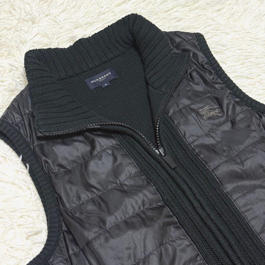 BURBERRY GOLF ダウンベスト ニット ブラック ホースロゴ