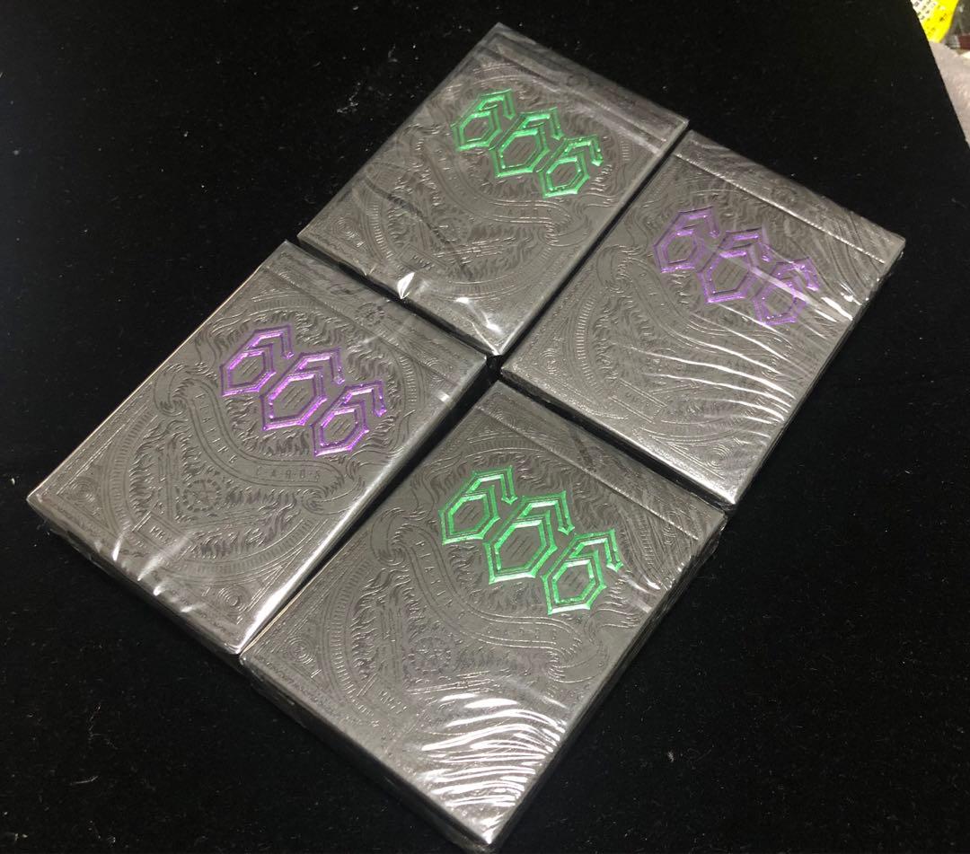 666 playing cards purple & emerald 4種セット