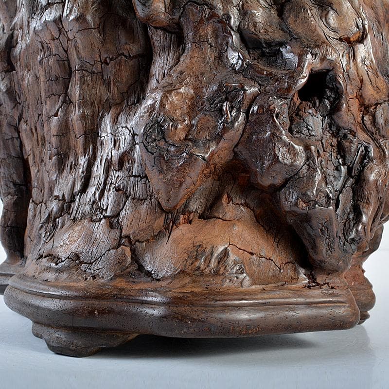 中国　唐木天然木瘤木　大筆筒　高さ約21㎝　重さ約2.7㎏　T　7709CE