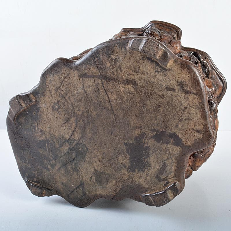 中国　唐木天然木瘤木　大筆筒　高さ約21㎝　重さ約2.7㎏　T　7709CE