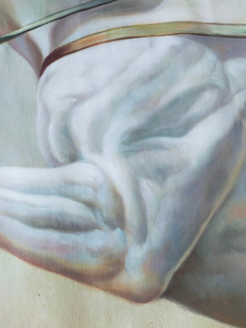 アクリルの絵 馬 油彩 動物絵 肉筆保証