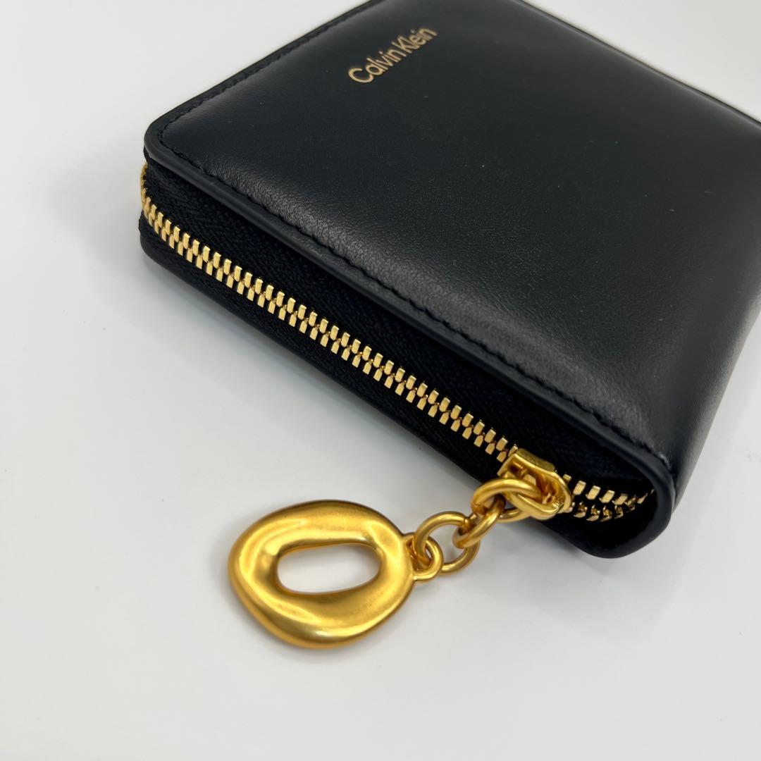 新品未使用★CK 二つ折り財布 カルバンクライン ブラック 箱付 レザー