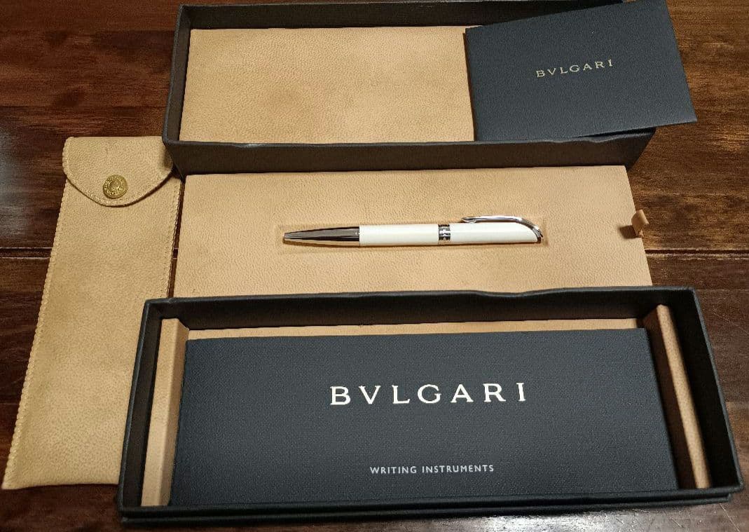 ブルガリ ミニ ボールペン シルバー 925 ホワイト 箱 保証書付