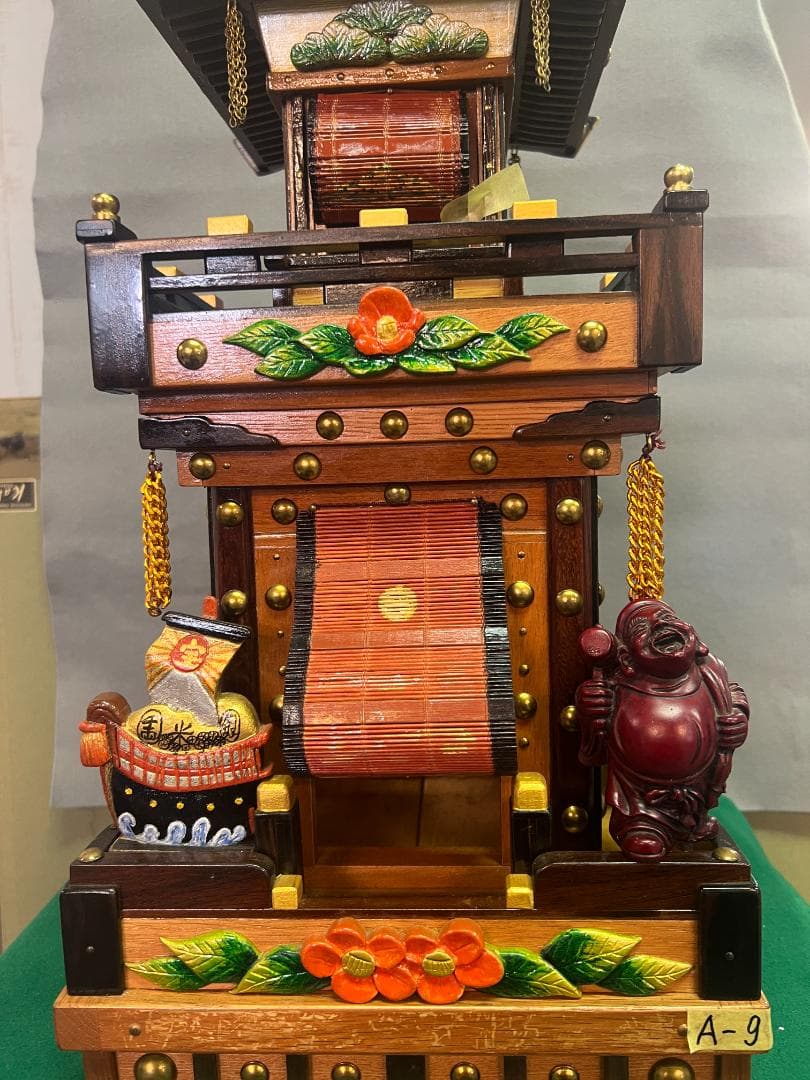 【独法師】A-9 手製山鉾　笠鉾　社殿　拝殿神具神棚　手造レア1点物