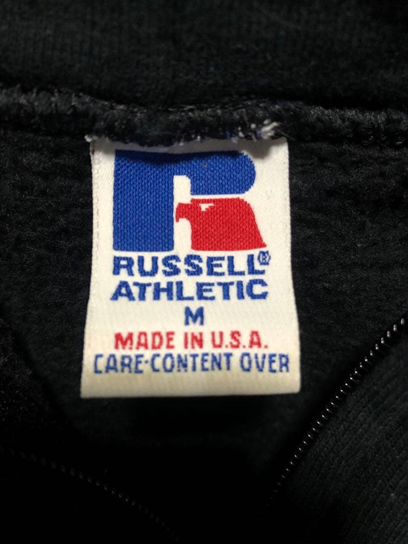 90s USA製 RUSSELL ATHLETIC ブラック ジップパーカー
