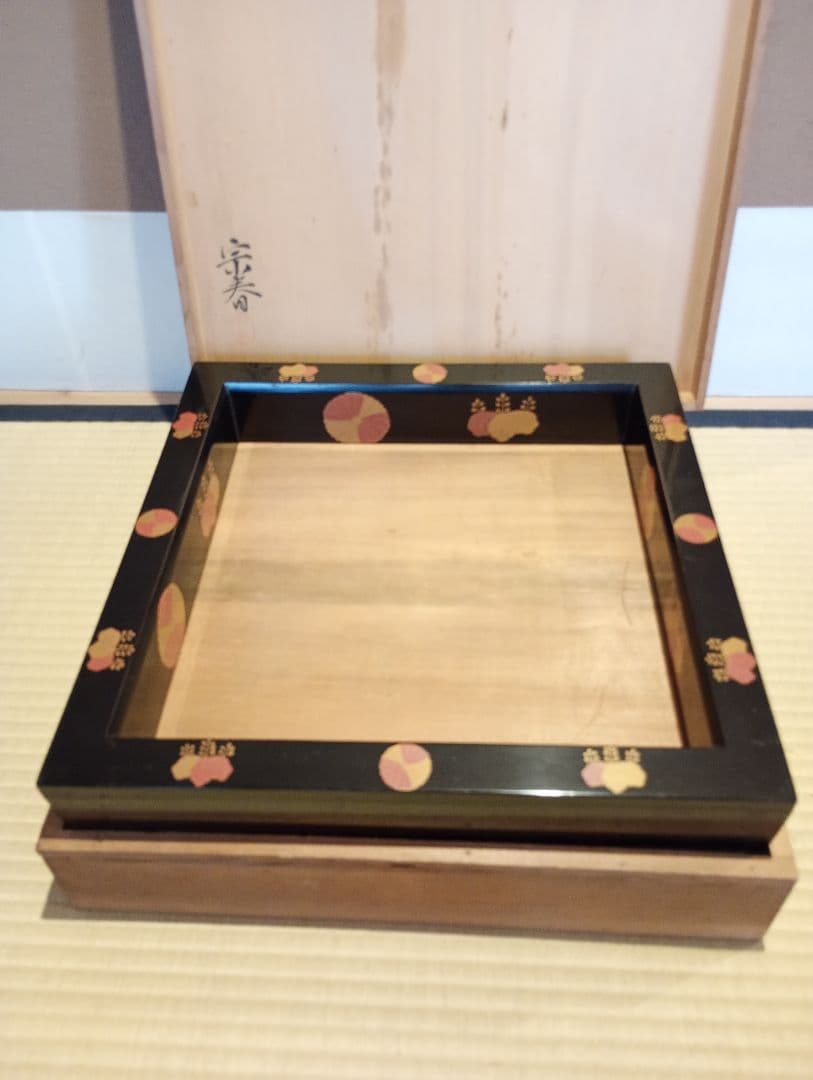 【茶道具】高台寺蒔絵炉縁　塗師宗春作　金蒔絵炉縁　炉縁113