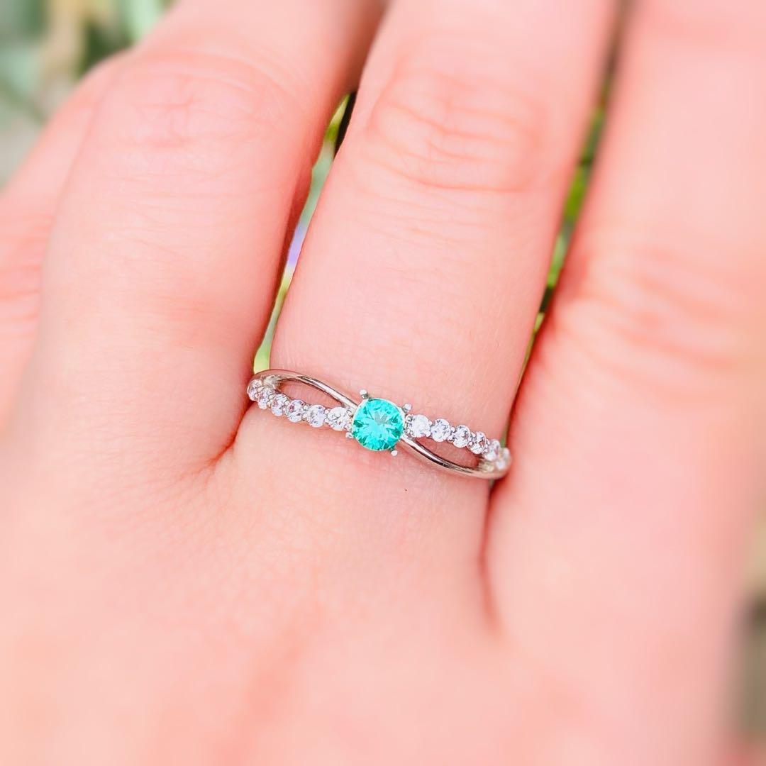 天然石　ノンオイルエメラルド　希少石　エメラルドリング