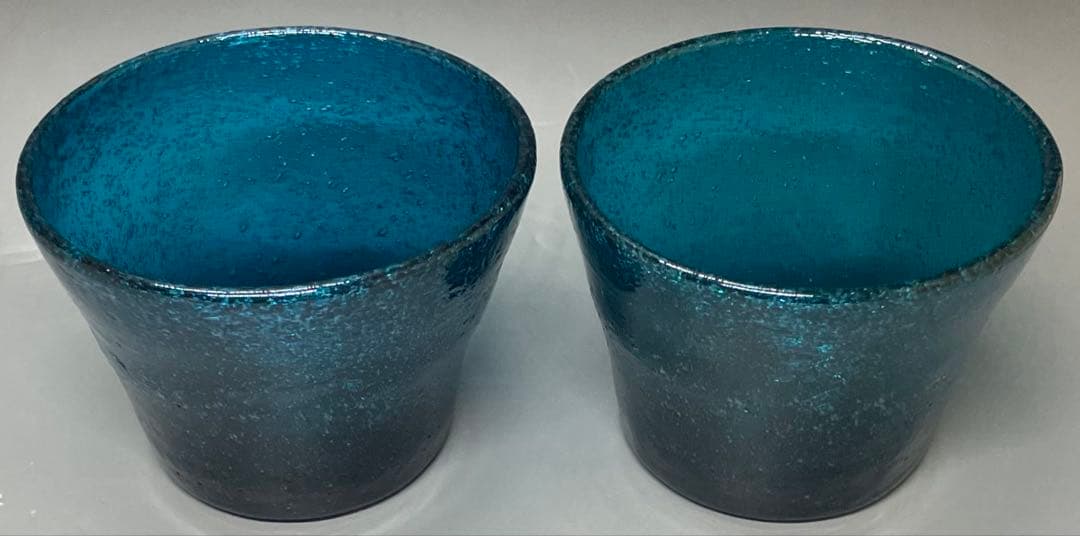 倉敷ガラス　小谷真三　吹きガラス　小鉢　2客　本物保証品