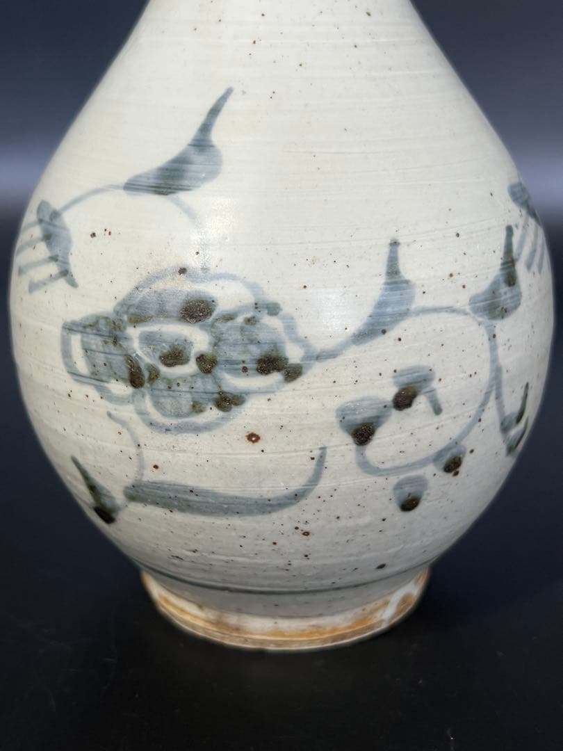 江戸後期〜幕末 伊万里 白磁染付 鶴首徳利（花入） 民藝 古美術骨董◎古道具庵々