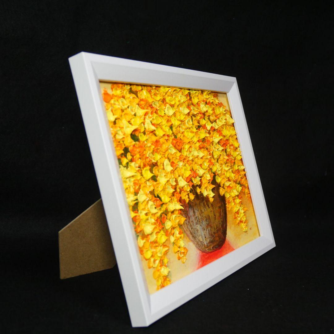 油絵 油彩 油彩画 絵 絵画 ミニ絵画【ミモザ】