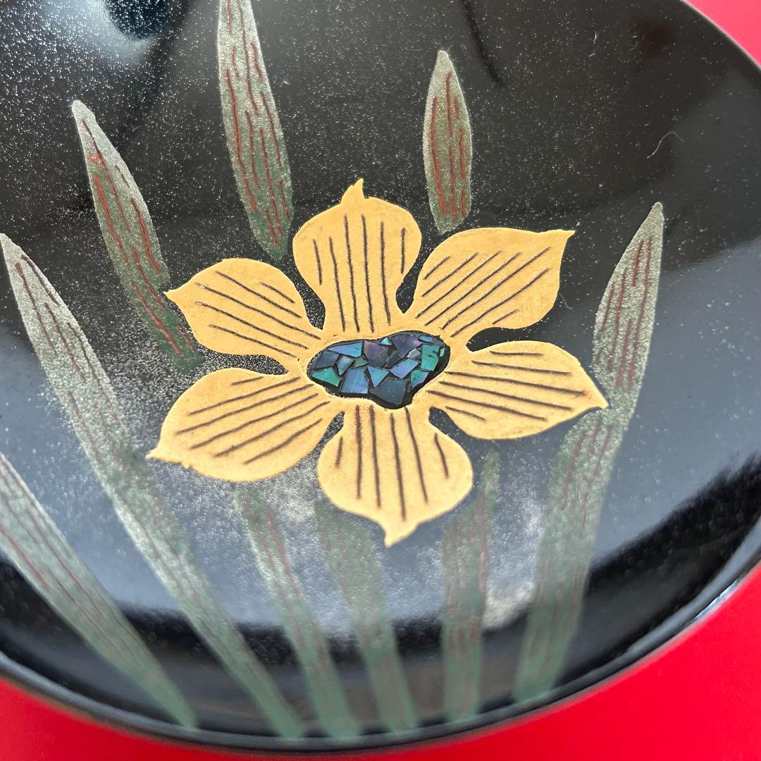 【新品.希少品】1点作　天然木　本漆　漆　漆塗り　て塗り　手描き　螺鈿　金の蒔絵