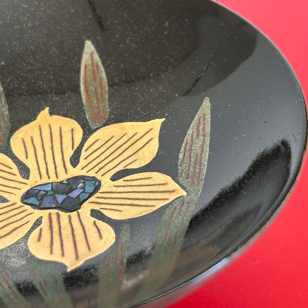 【新品.希少品】1点作　天然木　本漆　漆　漆塗り　て塗り　手描き　螺鈿　金の蒔絵