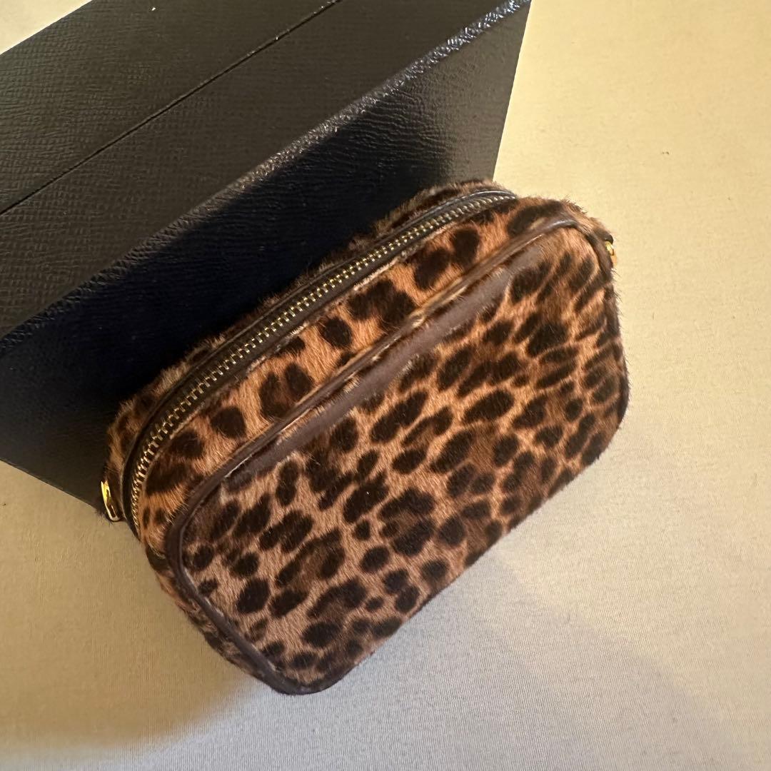 本物 PRADA ヒョウ柄 レオパード ミニショルダーバッグ ハラコ