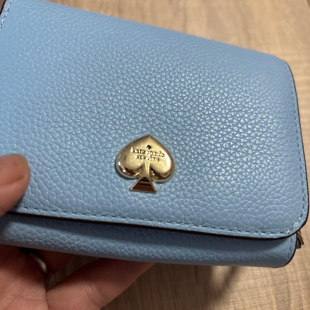 未使用☆ケイトスペード☆折財布☆水色