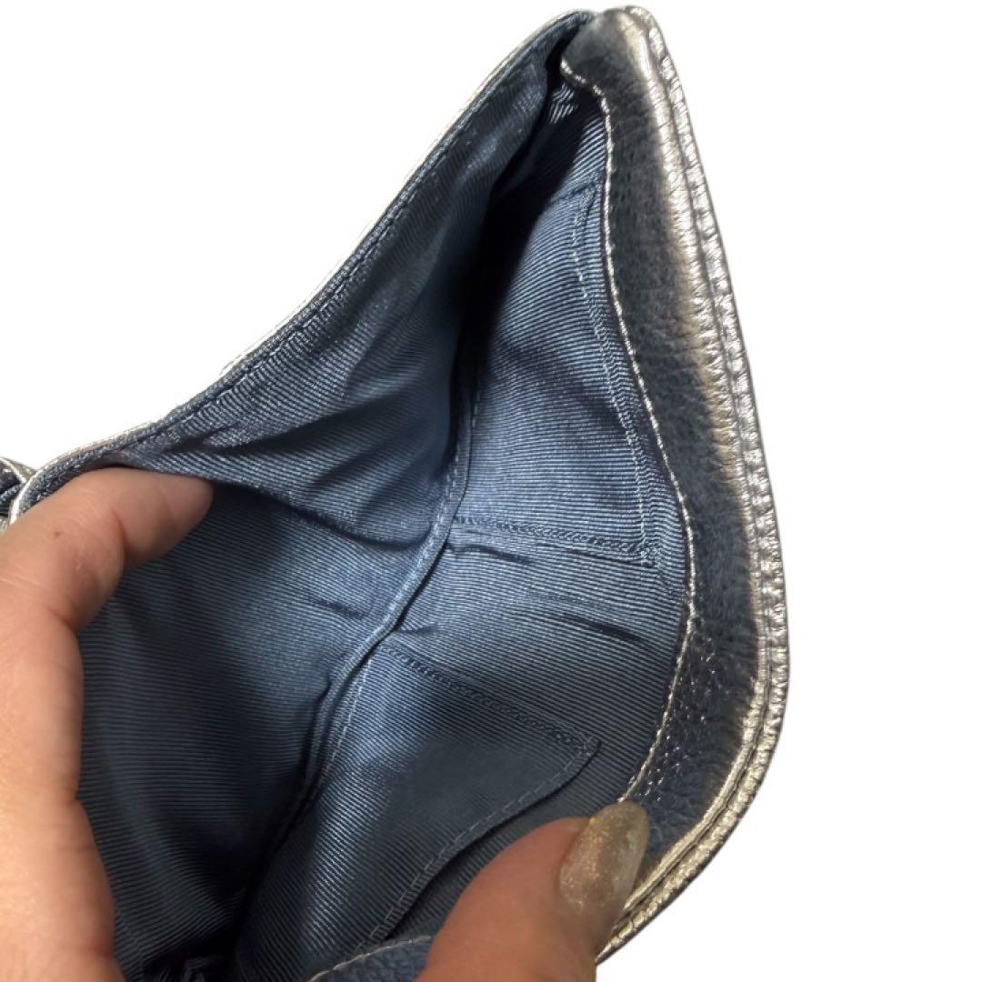 新品未使用　シルバー ear PAPILLONNER 白くま　刺しゅう折り財布