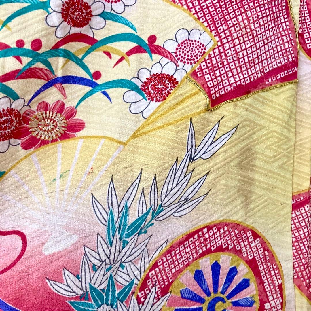 ★アンティーク　女の子　子供着物　7歳　七五三　　大正ロマン　NO48