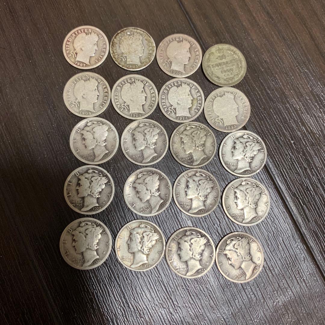 アメリカ　銀貨　ダイム銀貨など　２０枚