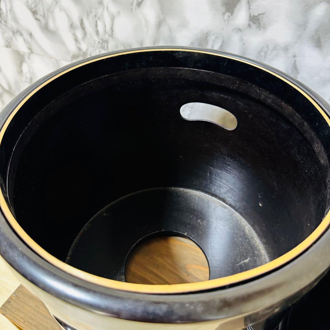 黒色火鉢枠　 2個セット　漆器　豊臣秀吉家紋　アンティーク　骨董品　木箱限定値引