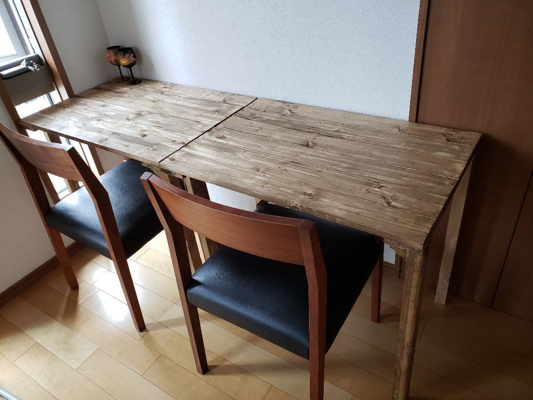 90✕54ジャコビーン　　カフェテーブル　折り畳み式　　無垢材