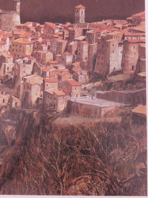 嶋津俊則、【歴世の丘】、希少な額装用画集より、新品額装付、状態良好