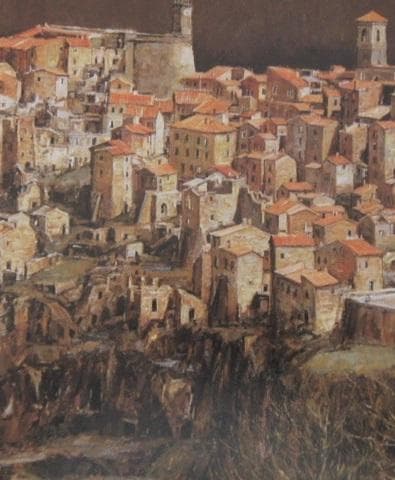 嶋津俊則、【歴世の丘】、希少な額装用画集より、新品額装付、状態良好