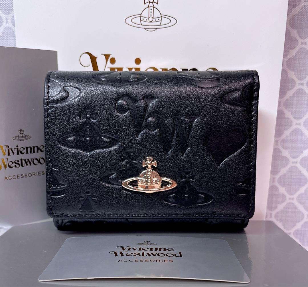 【最新❤︎新品】ヴィヴィアン・ウエストウッド　三折財布 黒