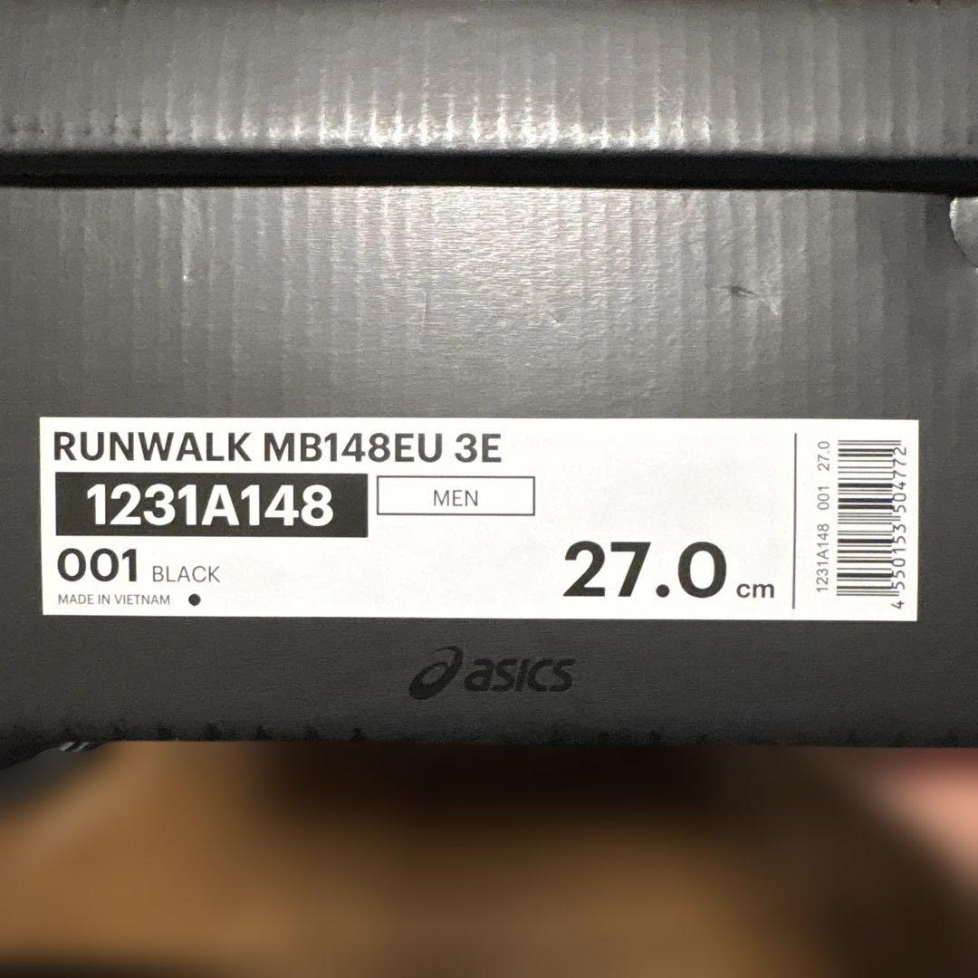 アシックス　ランウォーク　ブラックレザードレスシューズ27㌢