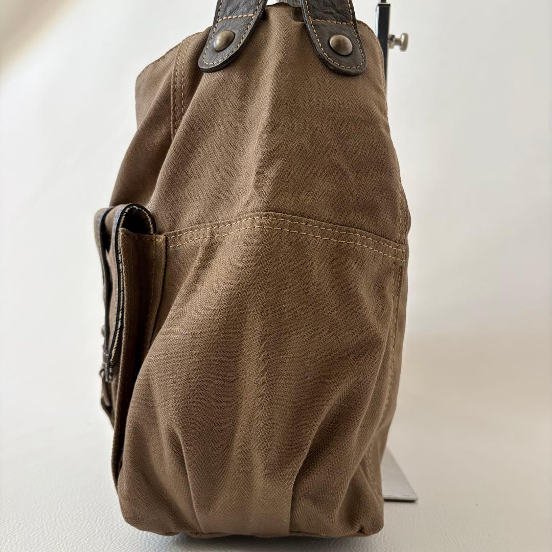 Y2K バーバリーブルーレーベル ワンショルダーバッグ キャンバス レザー 刺繍