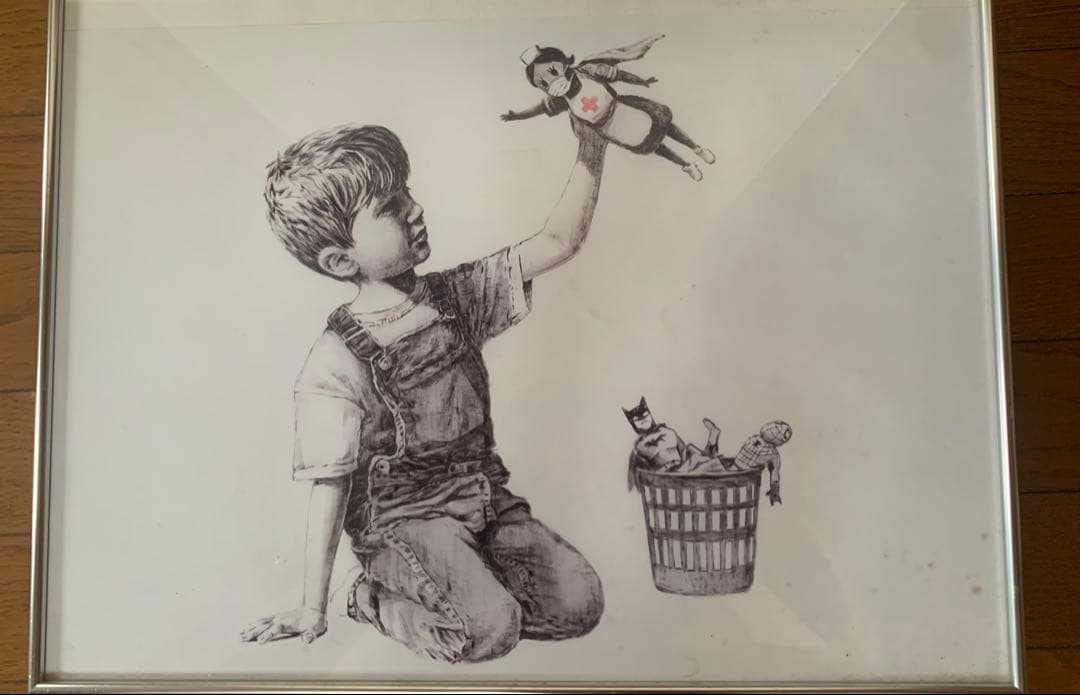 ストリートアート 子供とおもちゃの絵画