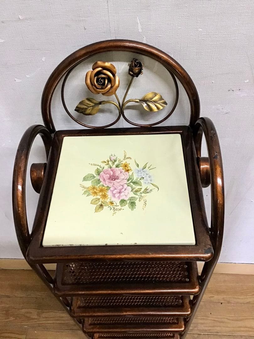 かっちゃん☆管315☆イタリア製☆アイアン製☆薔薇モチーフ☆スリッパラック