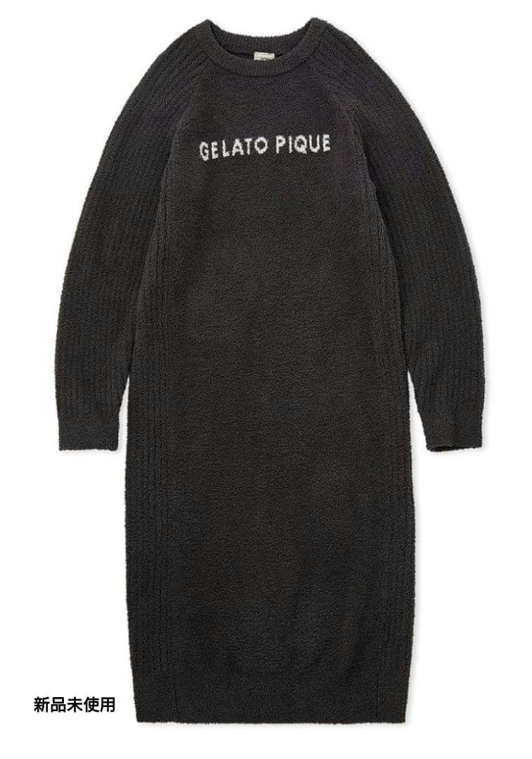 【新品】ジェラートピケ ベビモコ リブロゴワンピース