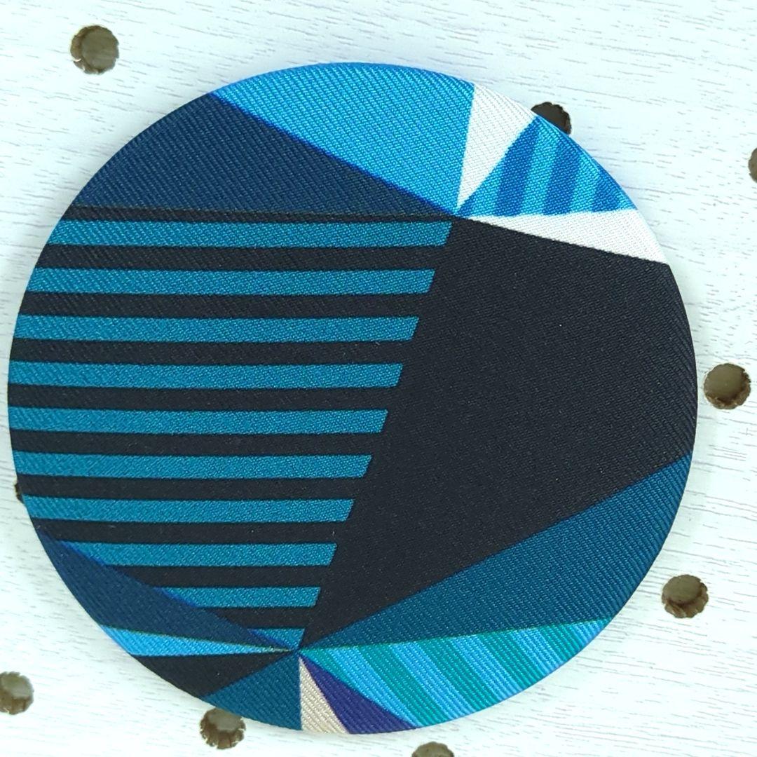 エルメス プティアッシュ シルク ピンブローチ バッジ ブルー ブラック