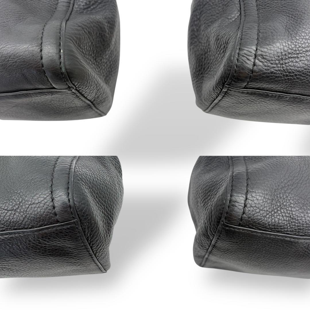 トリーバーチ ハンドバッグ 2way レザー 黒 ブラック 金具ロゴ チェーン